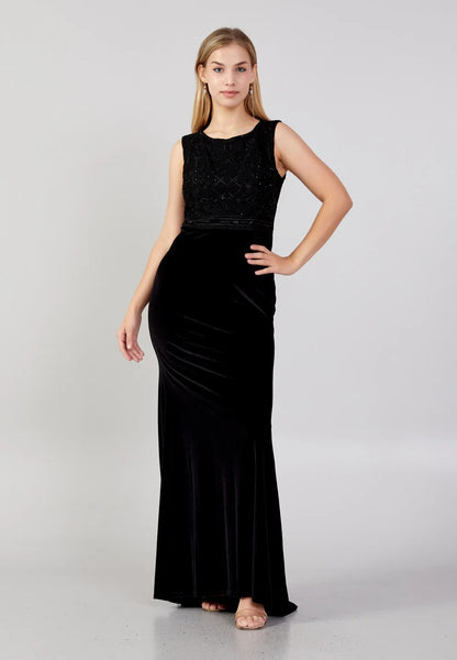 Maxi Velvet Column Plus Size Evening Dress Sleeveless