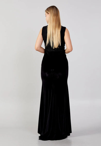 Maxi Velvet Column Plus Size Evening Dress Sleeveless