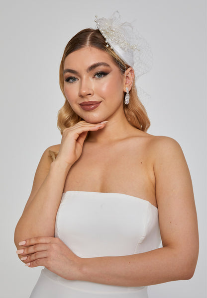 Women's Bead Embroidered Wedding Hat