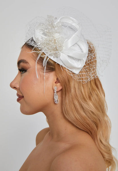 Women's Bead Embroidered Wedding Hat..