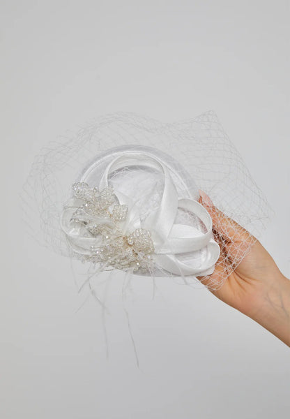 Women's Bead Embroidered Wedding Hat..