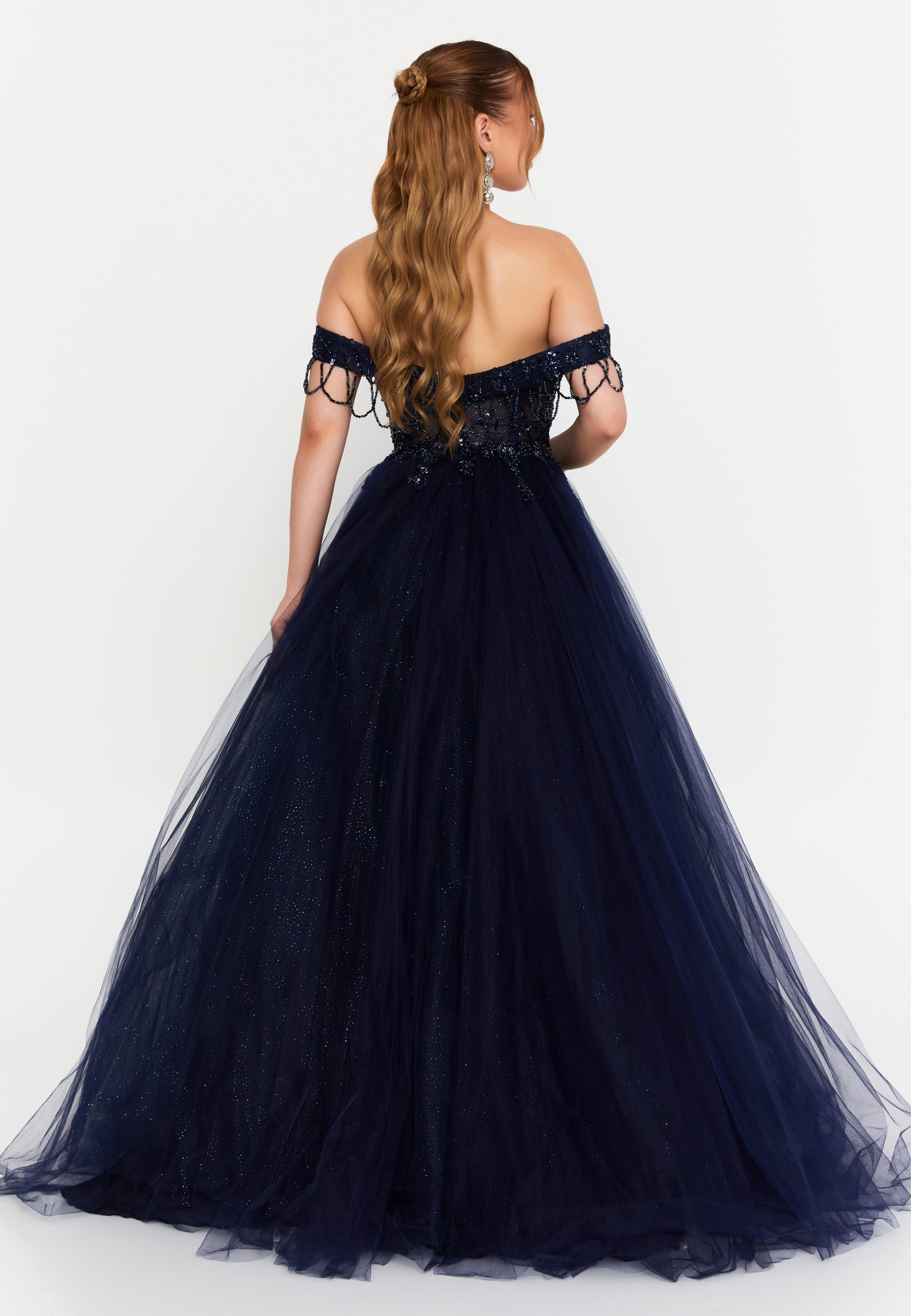Off Shoulder Maxi Tulle A - Line Regular Prom Dress