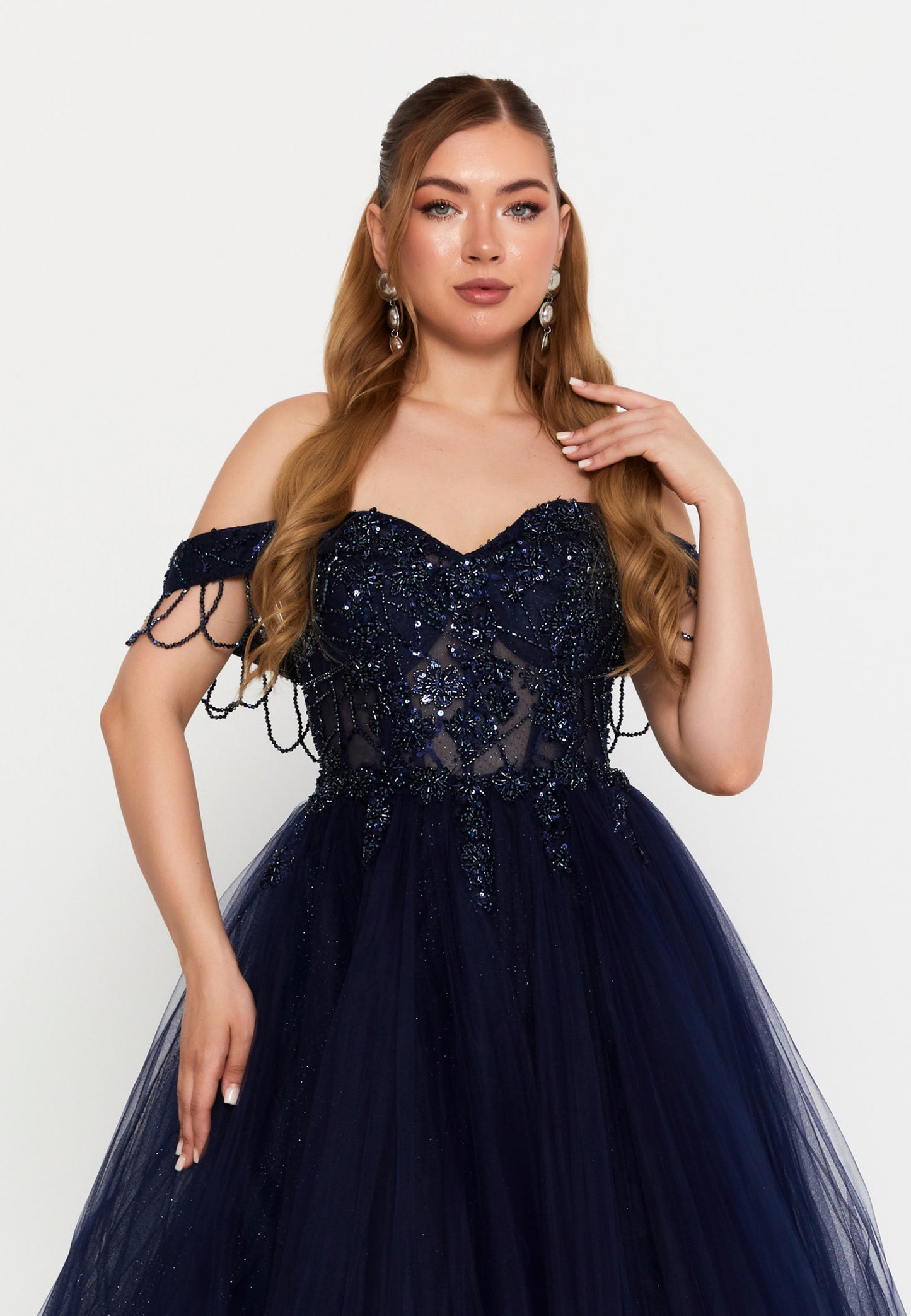 Off Shoulder Maxi Tulle A - Line Regular Prom Dress