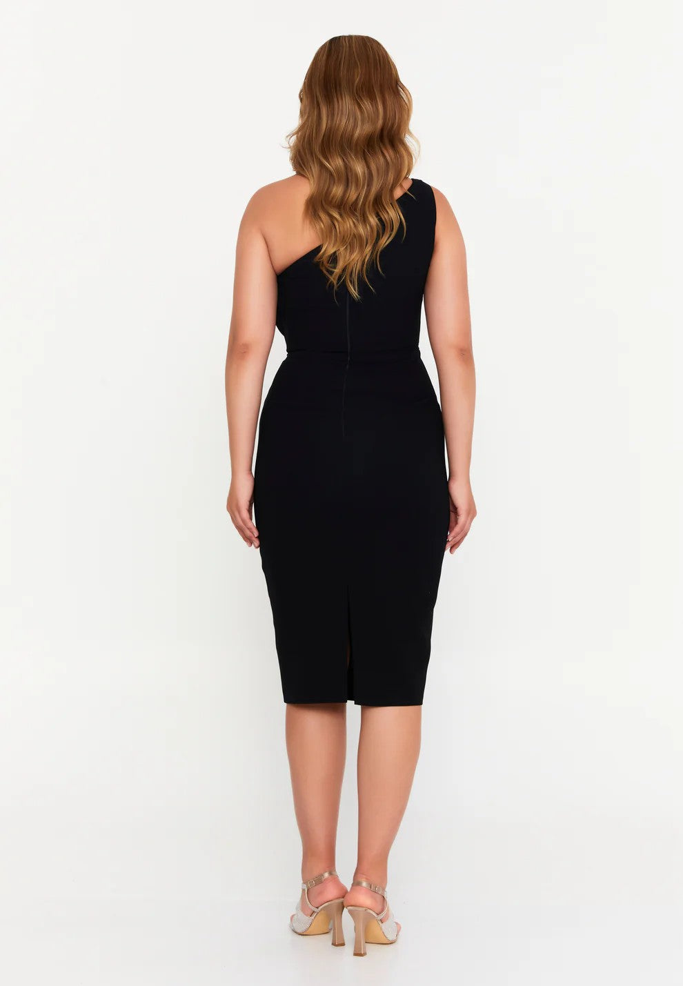 Midi Viscose Column Regular Evening Dress One Shoulder