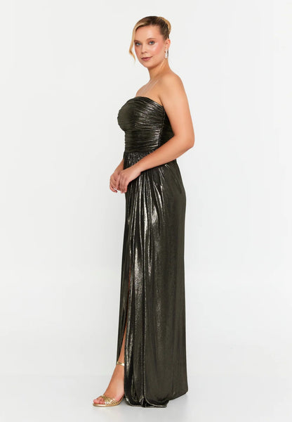 Maxi Lycra Mermaid Plus Size Evening Dress Strapless