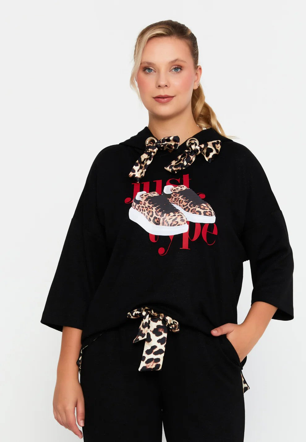 Cotton Printed Plus Size Two-Piece Outfit