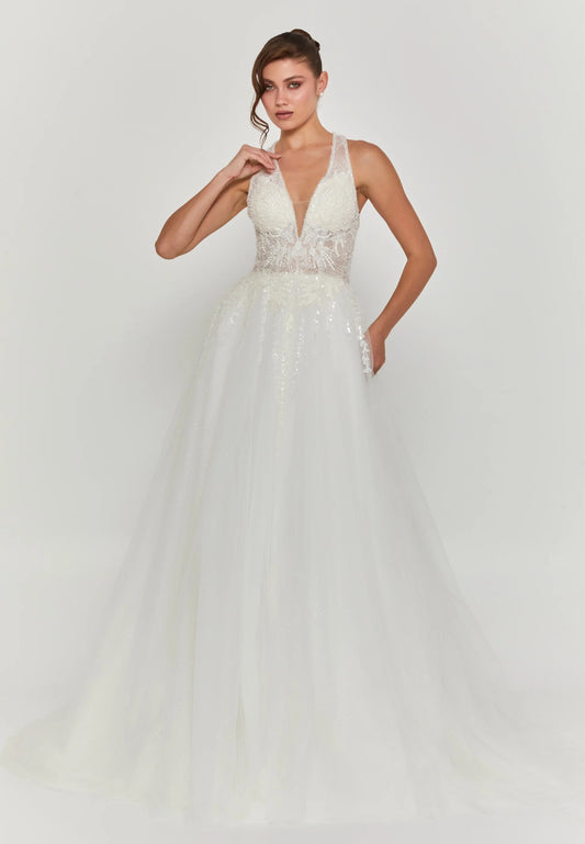 Sleeveless Maxi Tulle Regular Wedding Dress