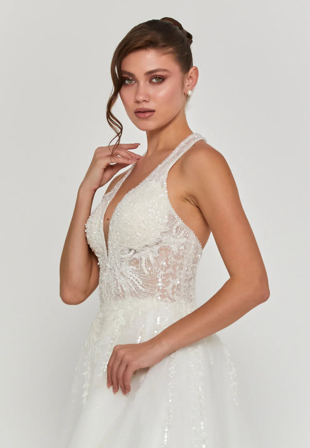 Sleeveless Maxi Tulle Regular Wedding Dress