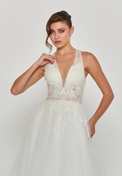 Sleeveless Maxi Tulle Regular Wedding Dress