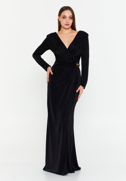 long sleeve lycra maxi dress Fitted Long Sleeve Lycra Gown by Amelia Couture 381-1 18 / Magenta