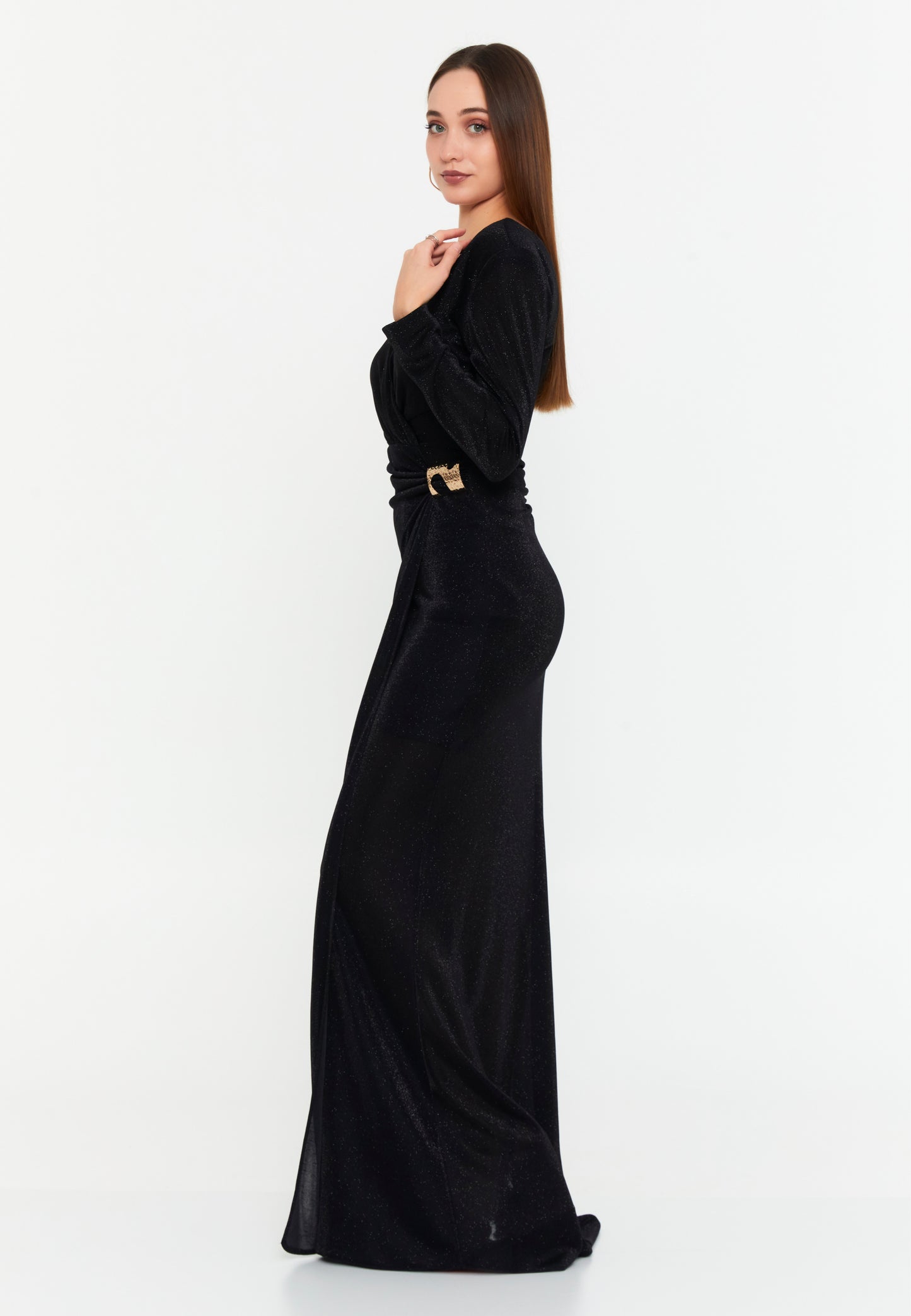 Long Sleeve Maxi Lycra Mermaid Regular Evening Dress