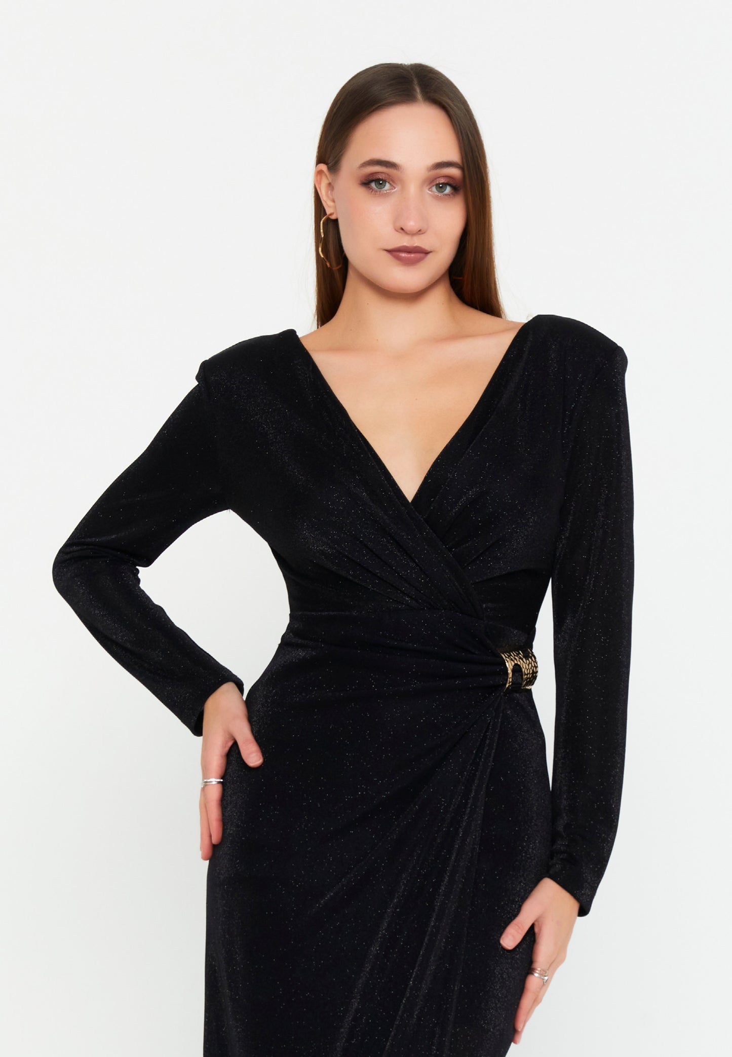 Long Sleeve Maxi Lycra Mermaid Regular Evening Dress